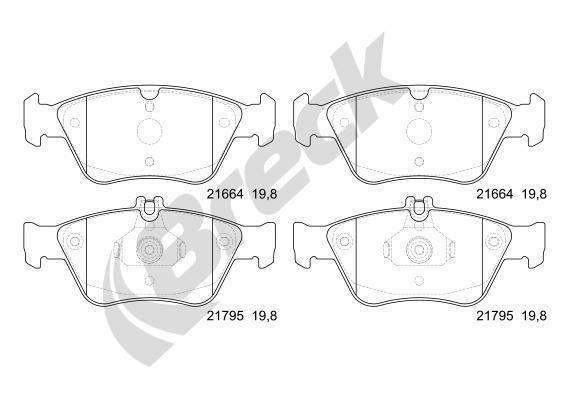 Set placute frana,frana disc 21664 00 701 20 BRECK